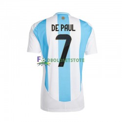 Argentina Trøje De Paul 7 Copa America Hjemmebane 2024 Kort ærmer ,Mænd