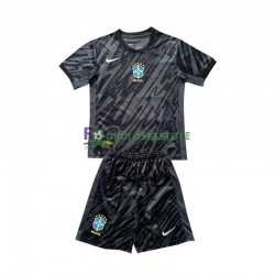 Brasilien Trøje Copa America Målmand Udebane 2024 Kort ærmer ,Børn Fodboldsæt