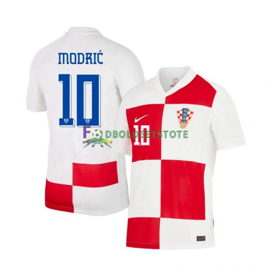 Kroatien Trøje Modrić 10 Hjemmebane Euro 2024 Kort ærmer ,Mænd