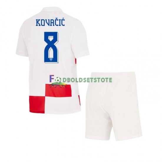 Kroatien Trøje Mateo Kovacic 8 Hjemmebane Euro 2024 Kort ærmer ,Børn Fodboldsæt