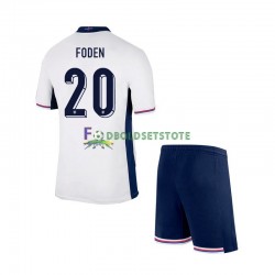 England Trøje Phil Foden 20 Hjemmebane Euro 2024 Kort ærmer ,Børn Fodboldsæt