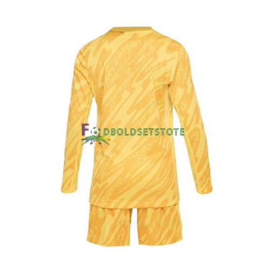 Frankrig Trøje Målmand Hjemmebane Euro 2024 Lange ærmer ,Børn Fodboldsæt