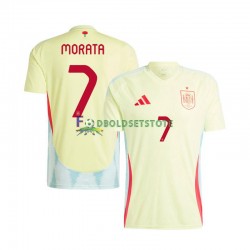 Spanien Trøje Alvaro Morata 7 Udebane Euro 2024 Kort ærmer ,Mænd