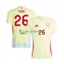 Spanien Trøje Pedri 26 Udebane Euro 2024 Kort ærmer ,Mænd
