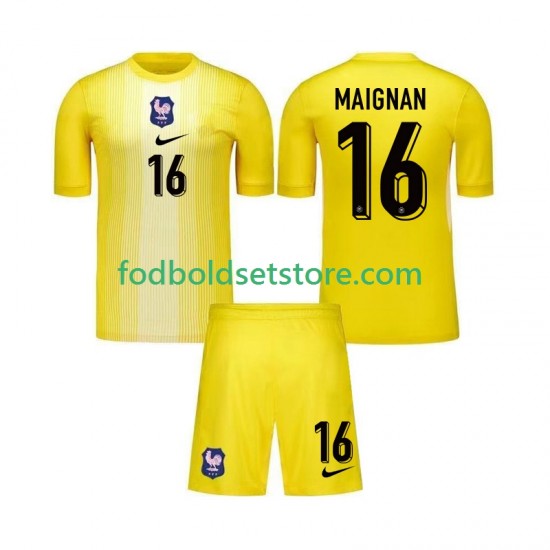 Frankrig Trøje Mike Maignan 16 Målmand Hjemmebane 2025 Kort ærmer ,Børn Fodboldsæt Frankrig Trøje Mike Maignan 16 Målmand Hjemmebane 2025 Kort ærmer ,Børn Fodboldsæt