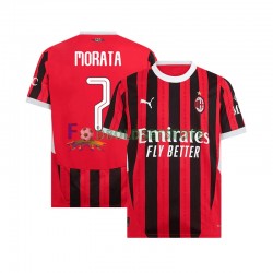 AC Milan Trøje UCL Font MORATA 7 Hjemmebane 2024-2025 Kort ærmer ,Mænd