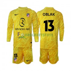 Atlético Madrid Trøje Jan Oblak 13 Målmand 3. Valg 2024-2025 Lange ærmer ,Børn Fodboldsæt