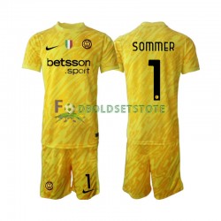 Inter Milan Trøje Yann Sommer 1 Målmand Udebane 2024-2025 Kort ærmer ,Børn Fodboldsæt