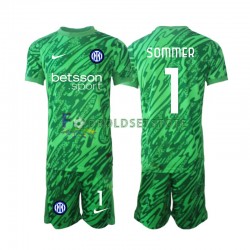 Inter Milan Trøje Yann Sommer 1 Målmand Hjemmebane 2024-2025 Kort ærmer ,Børn Fodboldsæt