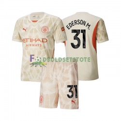 Manchester City Trøje Ederson Moraes 31 Målmand 3. Valg 2024-2025 Kort ærmer ,Børn Fodboldsæt