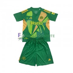 Newcastle United Trøje Grøn Målmand Hjemmebane 2024-2025 Kort ærmer ,Børn Fodboldsæt