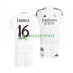 Real Madrid Trøje ENDRICK 16 Hjemmebane 2024-2025 Kort ærmer ,Børn Fodboldsæt