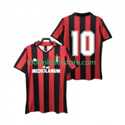 AC Milan Trøje 10 1988 1989 Retro Hjemmebane Kort ærmer ,Mænd