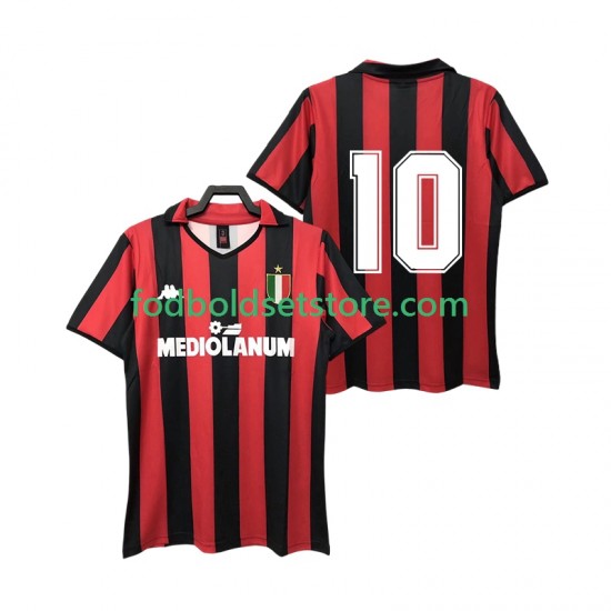 AC Milan Trøje 10 1988 1989 Retro Hjemmebane Kort ærmer ,Mænd