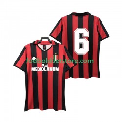 AC Milan Trøje 6 1988 1989 Retro Hjemmebane Kort ærmer ,Mænd