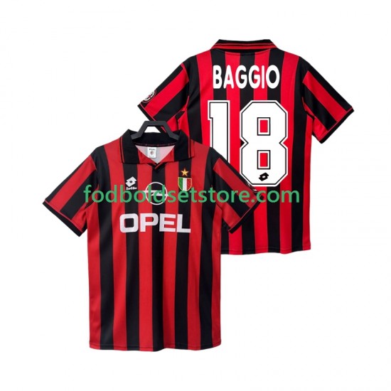 AC Milan Trøje BAGGIO 18 1996 1997 Retro Hjemmebane Kort ærmer ,Mænd