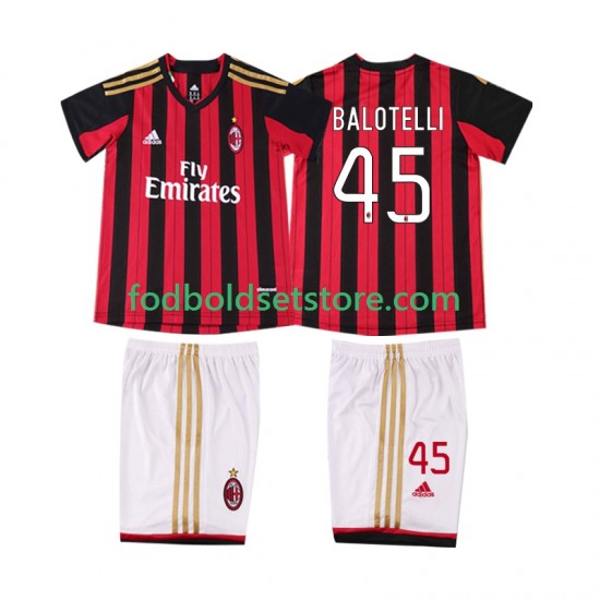 AC Milan Trøje BALOTELL 45 2013 2014 Retro Hjemmebane Kort ærmer ,Børn Fodboldsæt