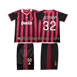 AC Milan Trøje BECKHAM 32 2009 Retro Hjemmebane 2010 Kort ærmer ,Børn Fodboldsæt