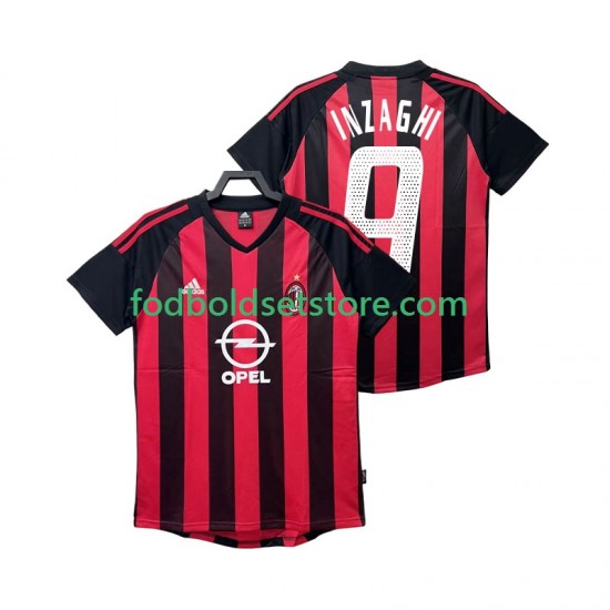 AC Milan Trøje INZAGHI 9 2003 Retro Hjemmebane 2002 Kort ærmer ,Mænd