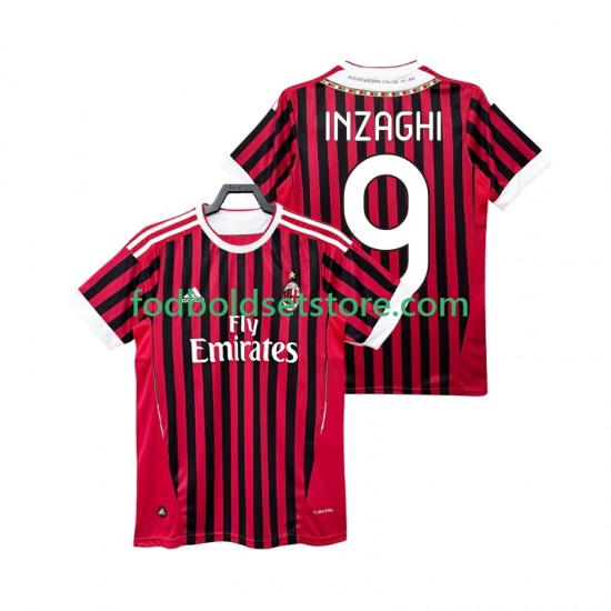 AC Milan Trøje INZAGHI 9 2012 Retro Hjemmebane 2011 Kort ærmer ,Mænd