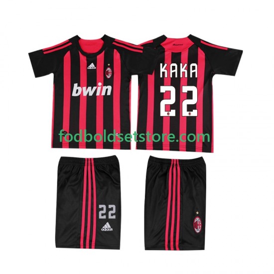 AC Milan Trøje KAKA 22 2009 Retro Hjemmebane 2008 Kort ærmer ,Børn Fodboldsæt