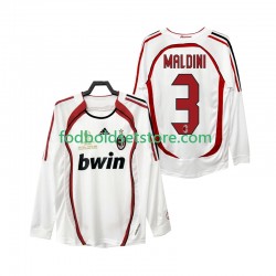 AC Milan Trøje MALDINI 3 2007 Retro Udebane 2006 Lange ærmer ,Mænd