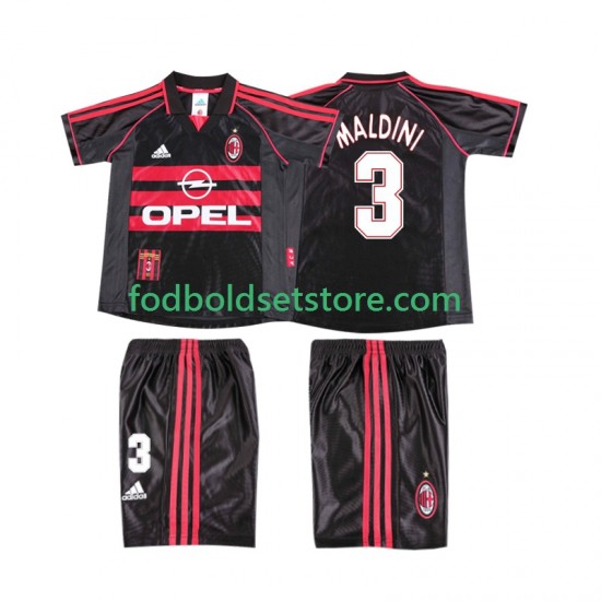 AC Milan Trøje MALDINI 3 Retro 3. Valg 1998 1999 Kort ærmer ,Børn Fodboldsæt