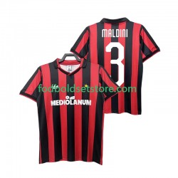 AC Milan Trøje MALDINI 3 1990 1991 Retro Hjemmebane Kort ærmer ,Mænd