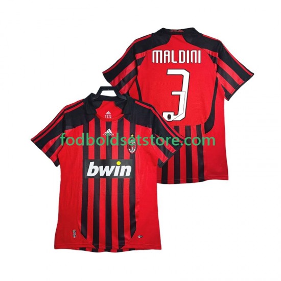 AC Milan Trøje MALDINI 3 2007 Retro Hjemmebane 2008 Kort ærmer ,Mænd