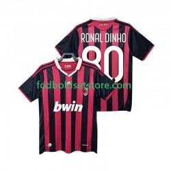 AC Milan Trøje RONALDINHO 80 2009 Retro Hjemmebane 2010 Kort ærmer ,Mænd