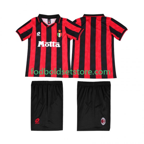 AC Milan Trøje 1993 Retro Hjemmebane 1994 Kort ærmer ,Børn Fodboldsæt
