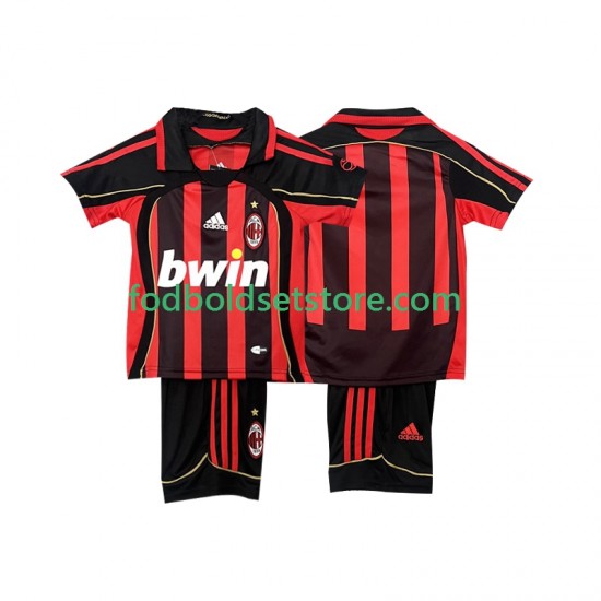 AC Milan Trøje 2007 Retro Hjemmebane 2006 Kort ærmer ,Børn Fodboldsæt