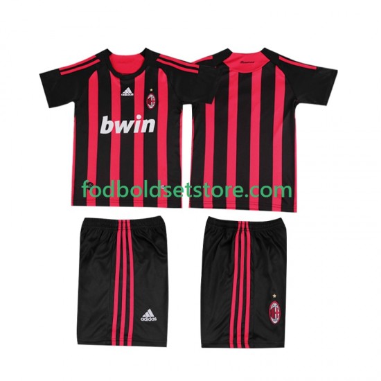 AC Milan Trøje 2009 Retro Hjemmebane 2008 Kort ærmer ,Børn Fodboldsæt