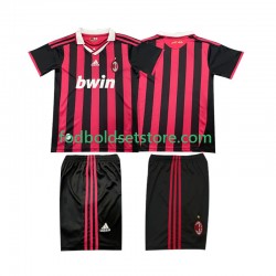 AC Milan Trøje 2009 Retro Hjemmebane 2010 Kort ærmer ,Børn Fodboldsæt