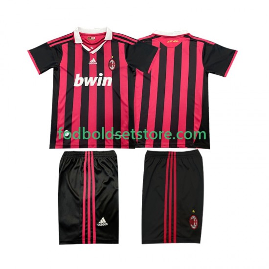 AC Milan Trøje 2009 Retro Hjemmebane 2010 Kort ærmer ,Børn Fodboldsæt