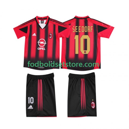 AC Milan Trøje SEEDORF 10 2005 Retro Hjemmebane 2004 Kort ærmer ,Børn Fodboldsæt