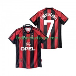 AC Milan Trøje SHEVCHENKO 7 Retro Hjemmebane 1998 1999 Kort ærmer ,Mænd