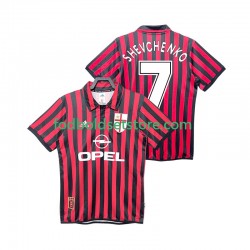 AC Milan Trøje SHEVCHENKO 7 2000 Retro Hjemmebane 1999 Kort ærmer ,Mænd