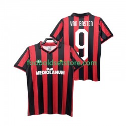 AC Milan Trøje VAN BASTEN 9 1990 1991 Retro Hjemmebane Kort ærmer ,Mænd