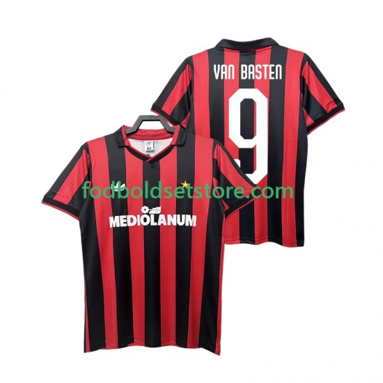 AC Milan Trøje VAN BASTEN 9 1990 1991 Retro Hjemmebane Kort ærmer ,Mænd