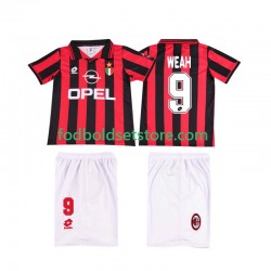 AC Milan Trøje WEAH 9 1996 1997 Retro Hjemmebane Kort ærmer ,Børn Fodboldsæt