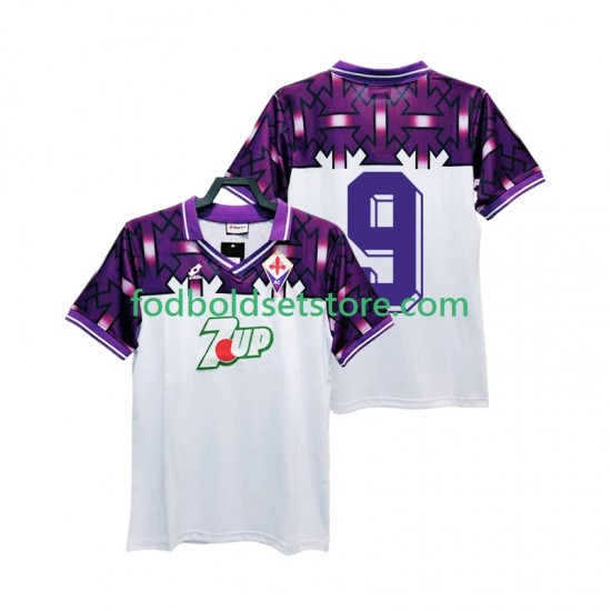 Fiorentina Trøje 9 1992 1993 Retro Udebane Kort ærmer ,Mænd