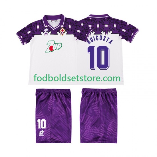 Fiorentina Trøje RUI COSTA 10 1992 1993 Retro Udebane Kort ærmer ,Børn Fodboldsæt