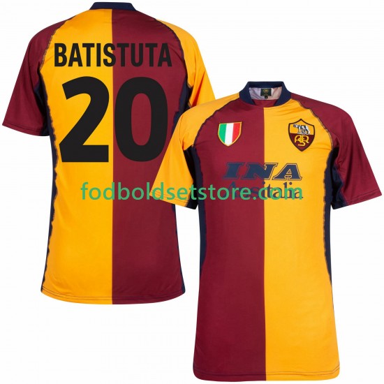 AS Roma Trøje Batistuta 20 2000 2001 Retro Hjemmebane Kort ærmer ,Mænd
