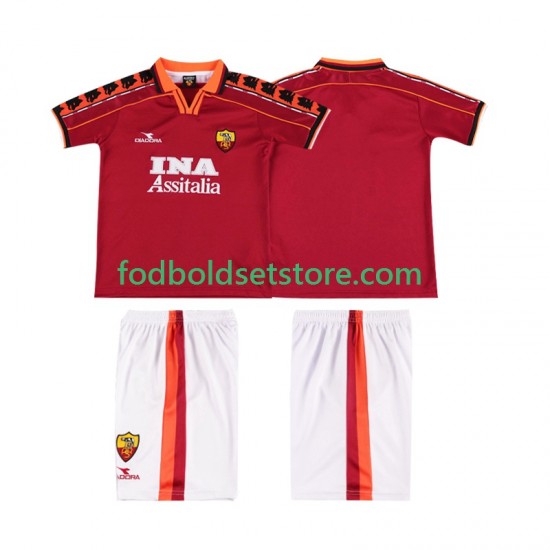 AS Roma Trøje Retro Hjemmebane 1998 1999 Kort ærmer ,Børn Fodboldsæt