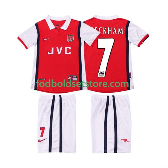 Arsenal Trøje BECKHAM 7 Retro Hjemmebane 1998 1999 Kort ærmer ,Børn Fodboldsæt