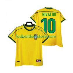 Brasilien Trøje RIVALDO 10 Retro Hjemmebane 1998 Kort ærmer ,Mænd