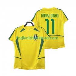 Brasilien Trøje RONALDINHO 11 Retro Hjemmebane 2002 Kort ærmer ,Mænd