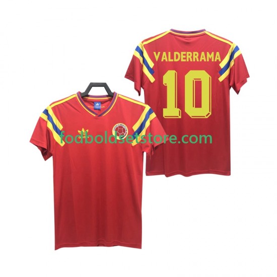 Colombia Trøje VALDERRAMA 10 1990 Retro Udebane Kort ærmer ,Mænd