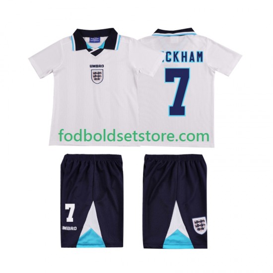 England Trøje Beckham 7 1996 Retro Hjemmebane Kort ærmer ,Børn Fodboldsæt